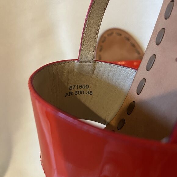 Boden Red‎ Patent Leather Flat Heel Open Toe Sandals, Women’s Size 38/ 7.5 - Picture 6 of 11